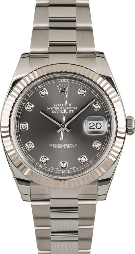 rolex datejust rhodium 38mm prices preowned|rolex 36mm datejust with diamonds.